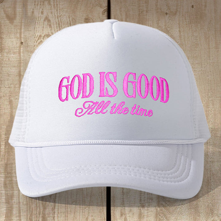 Christianartworkshop Mehrfarbige „Gott ist gut“-Truckerkappe: Verankere dein Vertrauen in seiner unveränderlichen Liebe - Weiß - image 1