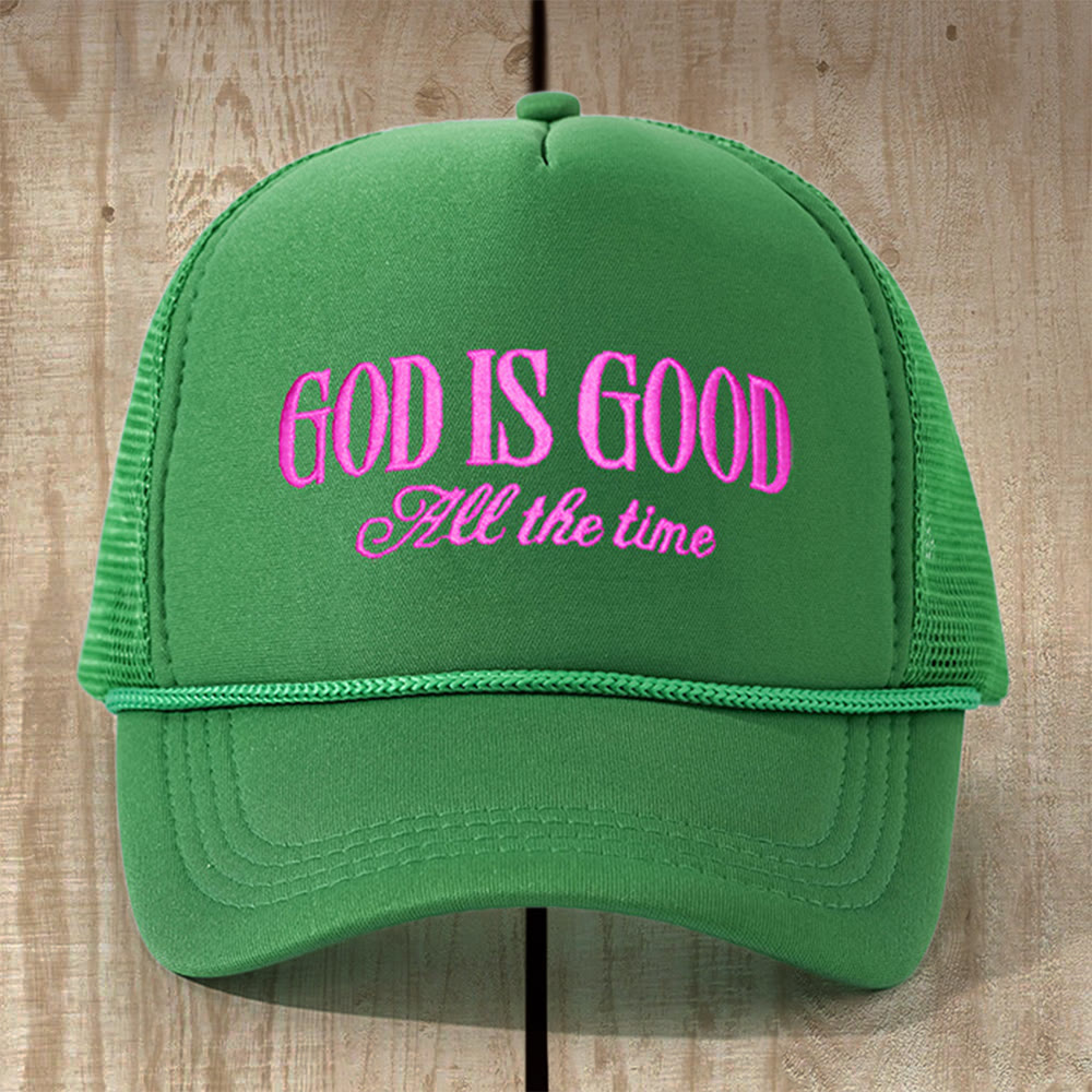 Christianartworkshop Mehrfarbige „Gott ist gut“-Truckerkappe: Verankere dein Vertrauen in seiner unveränderlichen Liebe - Grün - image 2