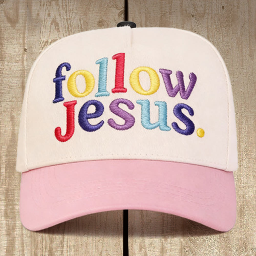 Christianartworkshop Folge Jesus – Mehrfarbige Baseballkappe mit Struktur: Trage den Ruf des Evangeliums - Rosa - image 6