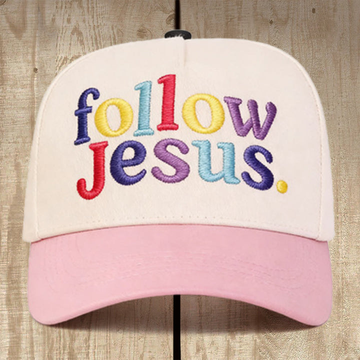 Christianartworkshop Folge Jesus – Mehrfarbige Baseballkappe mit Struktur: Trage den Ruf des Evangeliums - Rosa - image 6