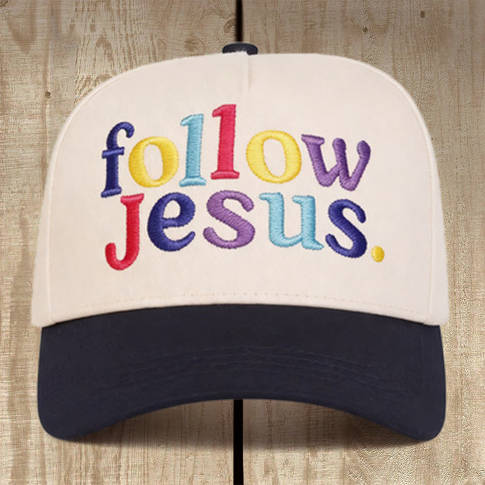 Christianartworkshop Folge Jesus – Mehrfarbige Baseballkappe mit Struktur: Trage den Ruf des Evangeliums - Marineblau - image 3