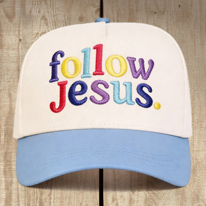 Christianartworkshop Folge Jesus – Mehrfarbige Baseballkappe mit Struktur: Trage den Ruf des Evangeliums - Himmelblau - image 4