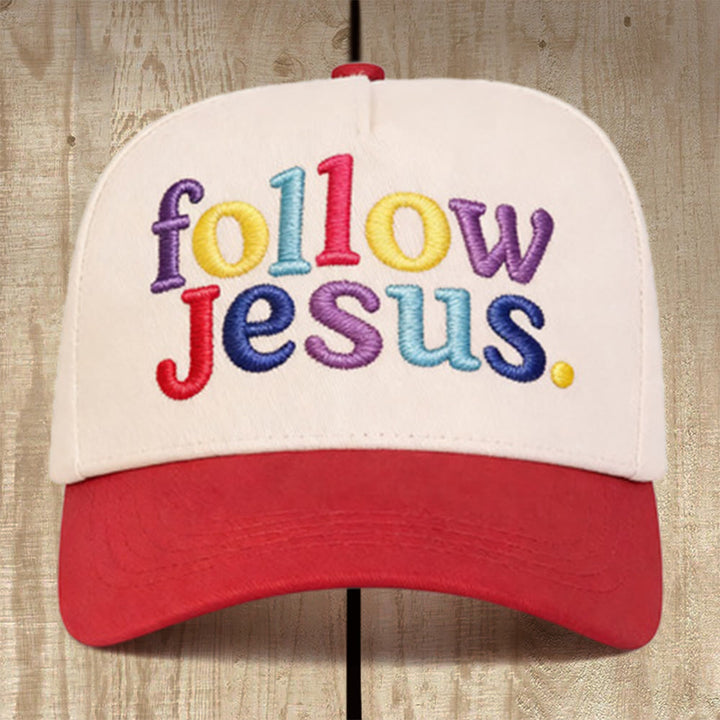 Christianartworkshop Folge Jesus – Mehrfarbige Baseballkappe mit Struktur: Trage den Ruf des Evangeliums - Rot - image 5