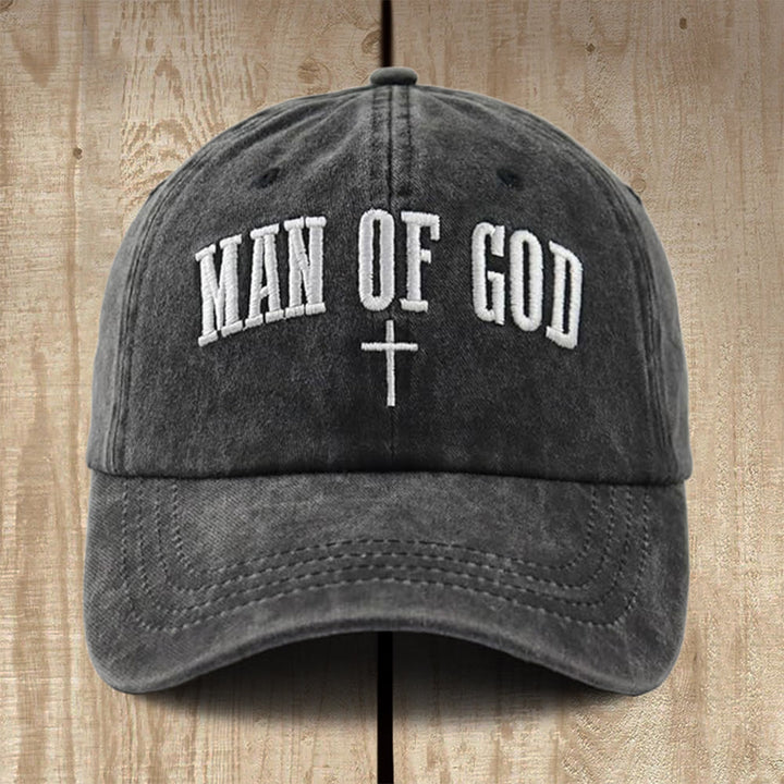Christianartworkshop Baseballkappe aus gewaschener Baumwolle mit dem Aufdruck „Man of God“: Tragen Sie Ihre göttliche Identität mit Stolz - image 1