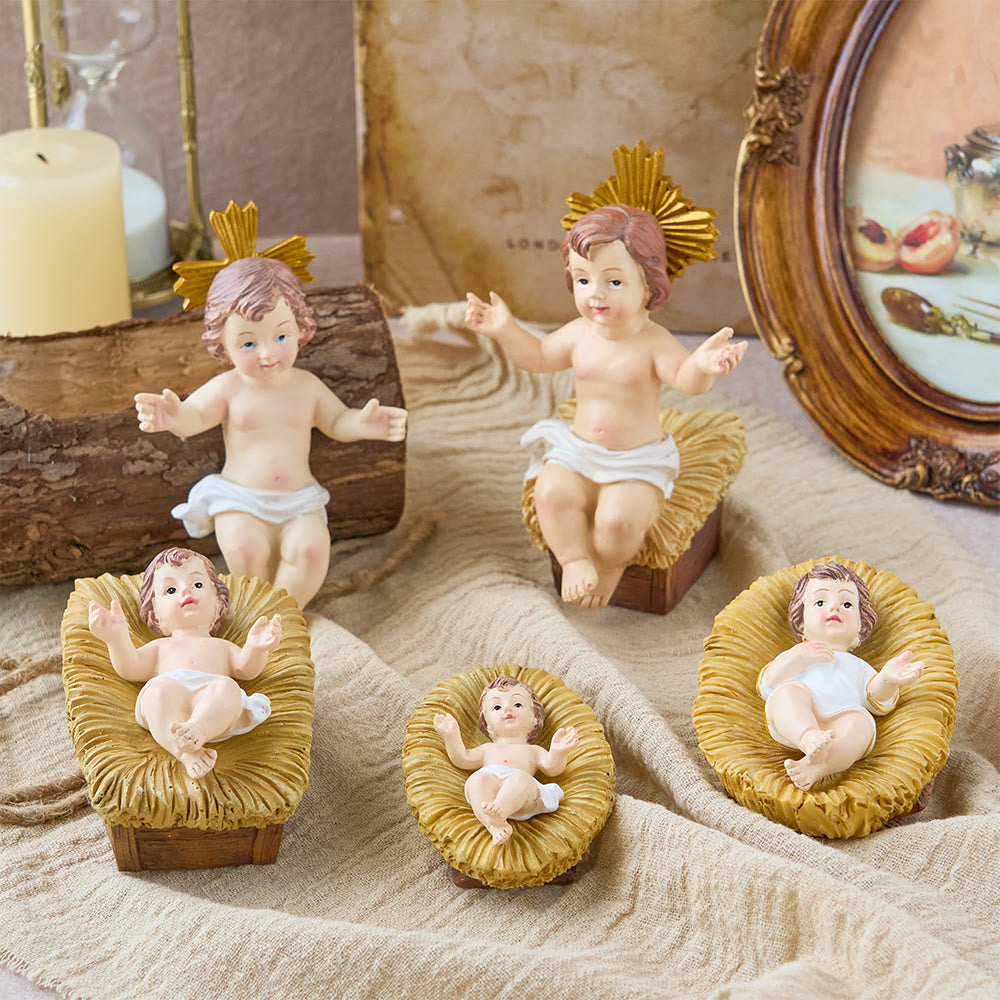 Christianartworkshop Lebensechte Krippenfiguren des Jesuskindes: Ein Symbol des heiligen Wunders der Geburt - image 1