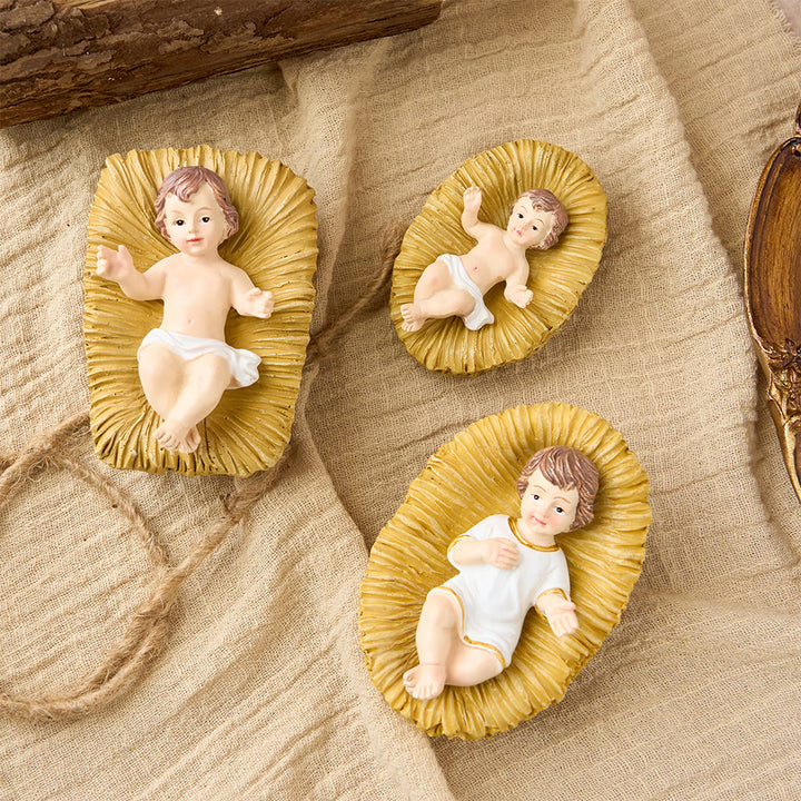 Christianartworkshop Lebensechte Krippenfiguren des Jesuskindes: Ein Symbol des heiligen Wunders der Geburt - image 4