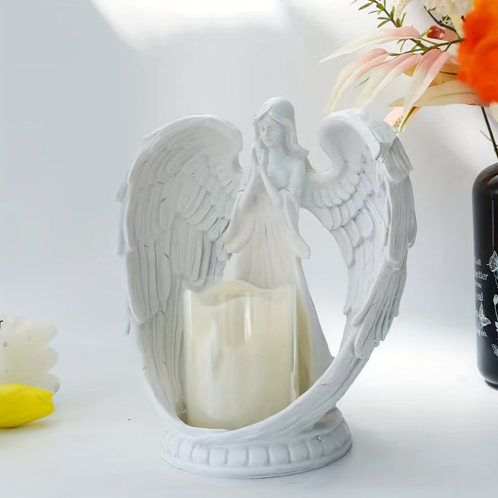 Christianartworkshop Schutzengel-Kerzenhalter mit ausgebreiteten Flügeln: Verkörpert göttlichen Schutz und Frieden - image 3