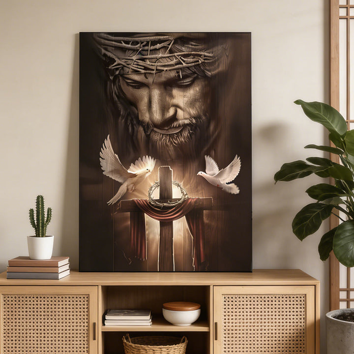 Christianartworkshop Kunstdruck „Heiliges Opfer & Taube“: Ein Symbol der erlösenden Liebe und des Friedens - image 2