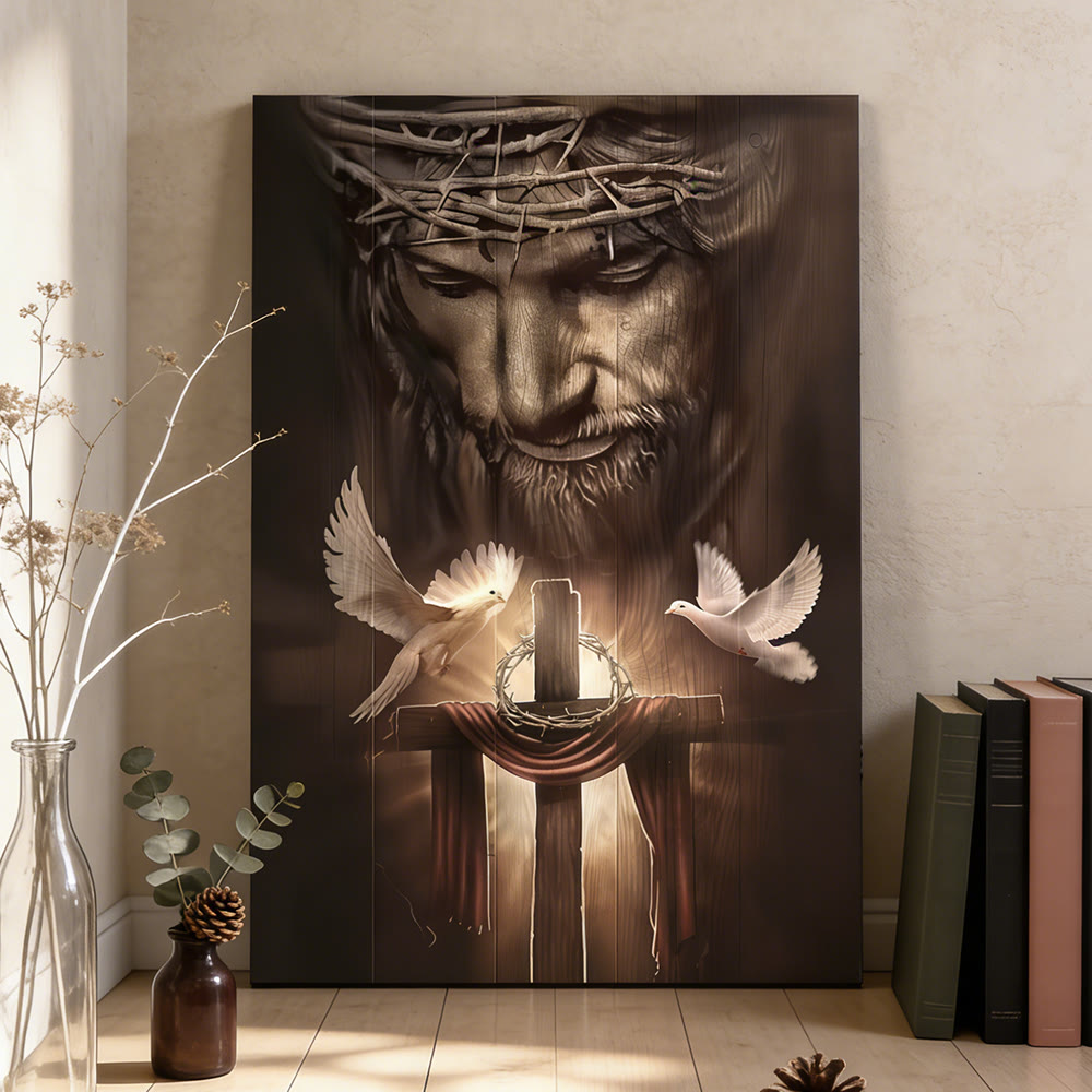 Christianartworkshop Kunstdruck „Heiliges Opfer & Taube“: Ein Symbol der erlösenden Liebe und des Friedens - image 3