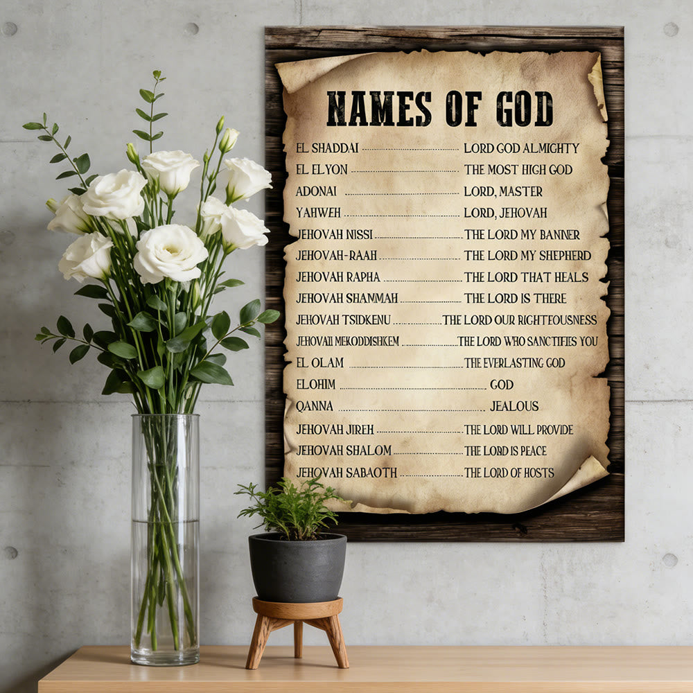 Christianartworkshop Pergament-Kunstdruck „Namen Gottes“: Ein Symbol seiner unveränderlichen Identität - image 4