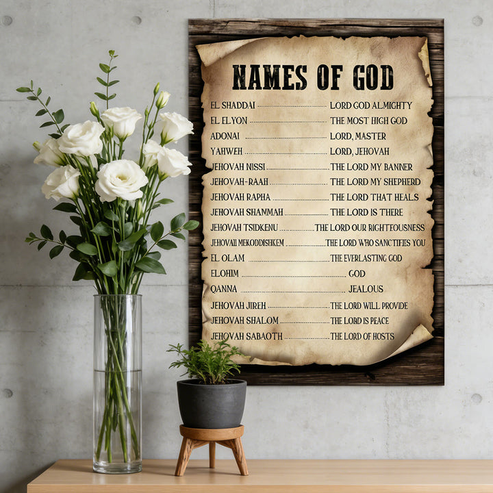 Christianartworkshop Pergament-Kunstdruck „Namen Gottes“: Ein Symbol seiner unveränderlichen Identität - image 4