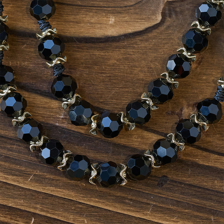 Christianartworkshop Eleganter Rosenkranz aus schwarzem Facettenglas mit rotem Emaille-Kreuz der Jungfrau Maria - image 8