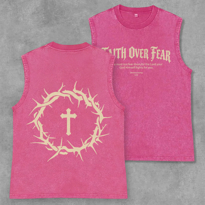 Christianartworkshop Glaube statt Angst Dornenkrone Unisex-Tanktop - Rosa - 2XL - image 7