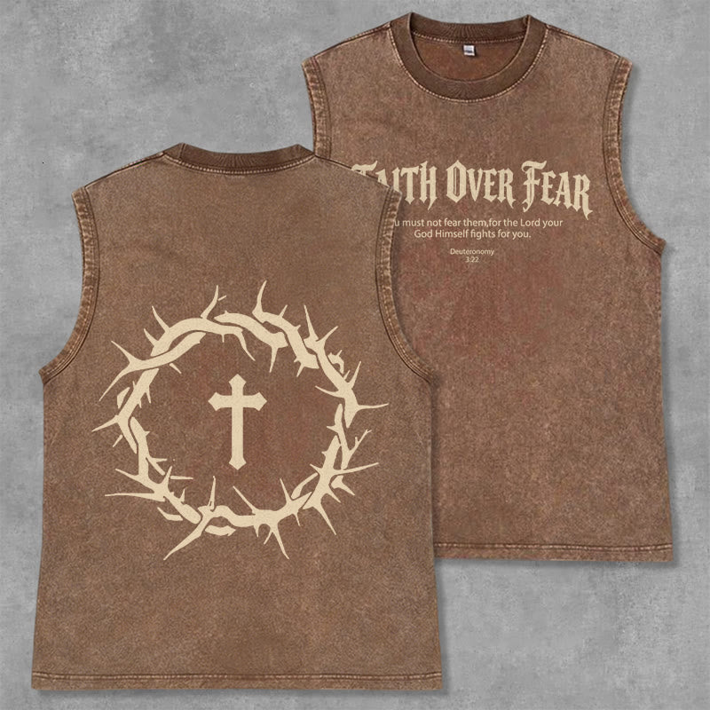 Christianartworkshop Glaube statt Angst Dornenkrone Unisex-Tanktop - Braun - 2XL - image 14