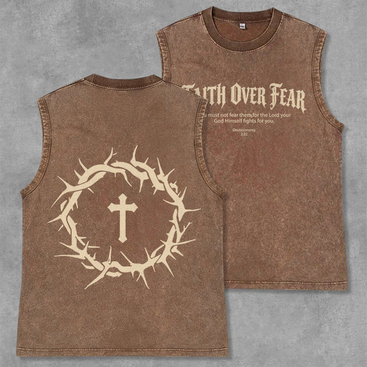 Christianartworkshop Glaube statt Angst Dornenkrone Unisex-Tanktop - Braun - 2XL - image 14