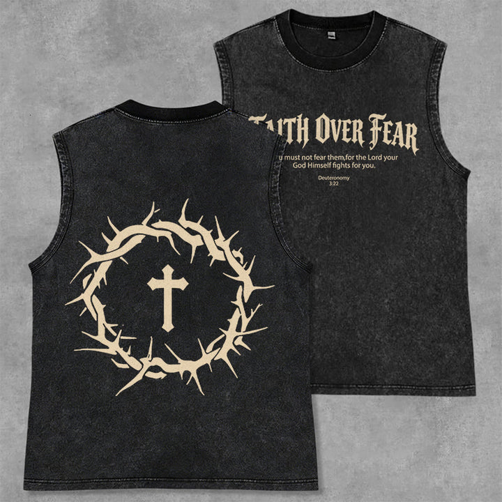 Christianartworkshop Glaube statt Angst Dornenkrone Unisex-Tanktop - Schwarz - 2XL - image 21
