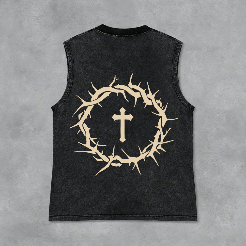 Christianartworkshop Glaube statt Angst Dornenkrone Unisex-Tanktop - image 23