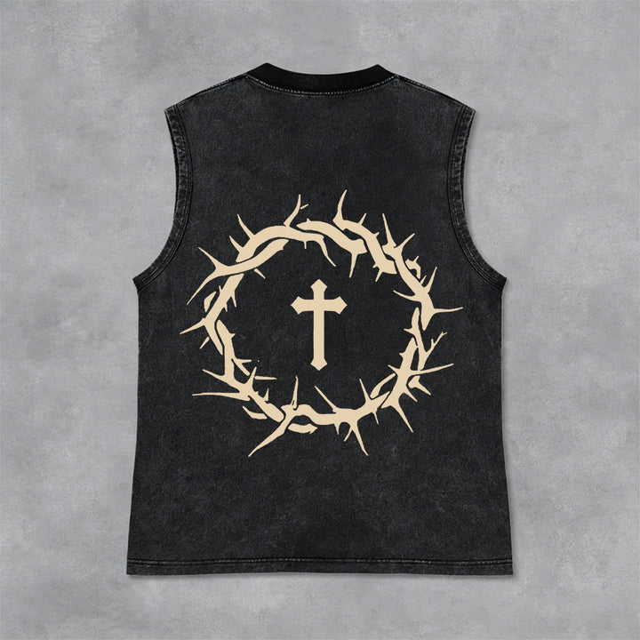 Christianartworkshop Glaube statt Angst Dornenkrone Unisex-Tanktop - image 23