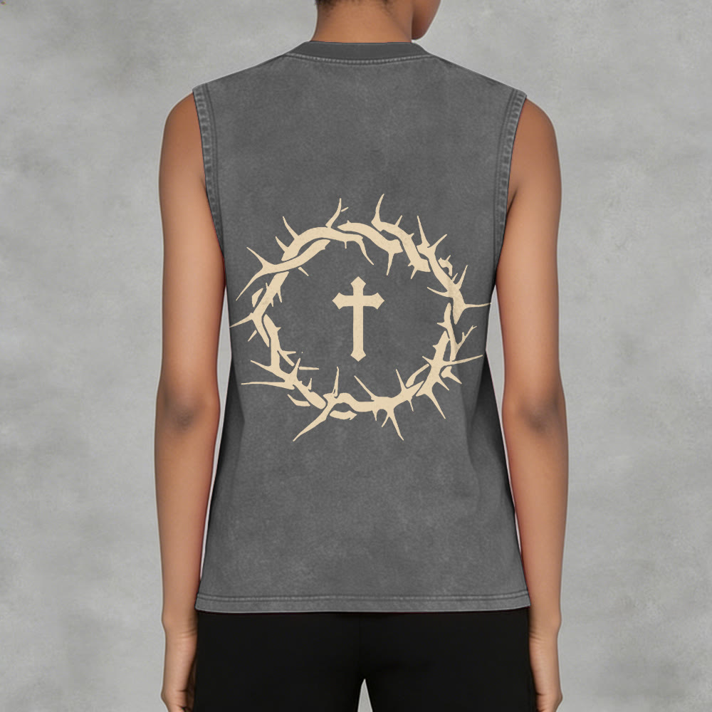 Christianartworkshop Glaube statt Angst Dornenkrone Unisex-Tanktop - image 6