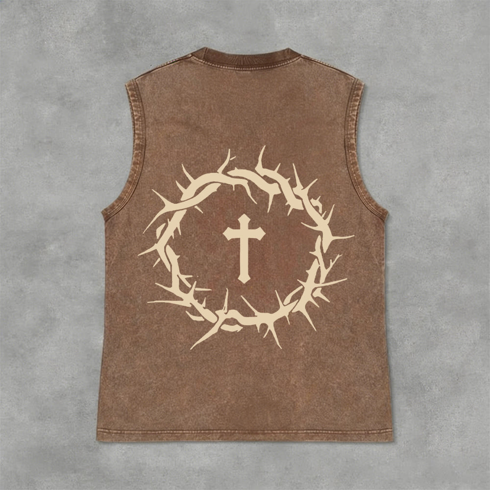 Christianartworkshop Glaube statt Angst Dornenkrone Unisex-Tanktop - image 16