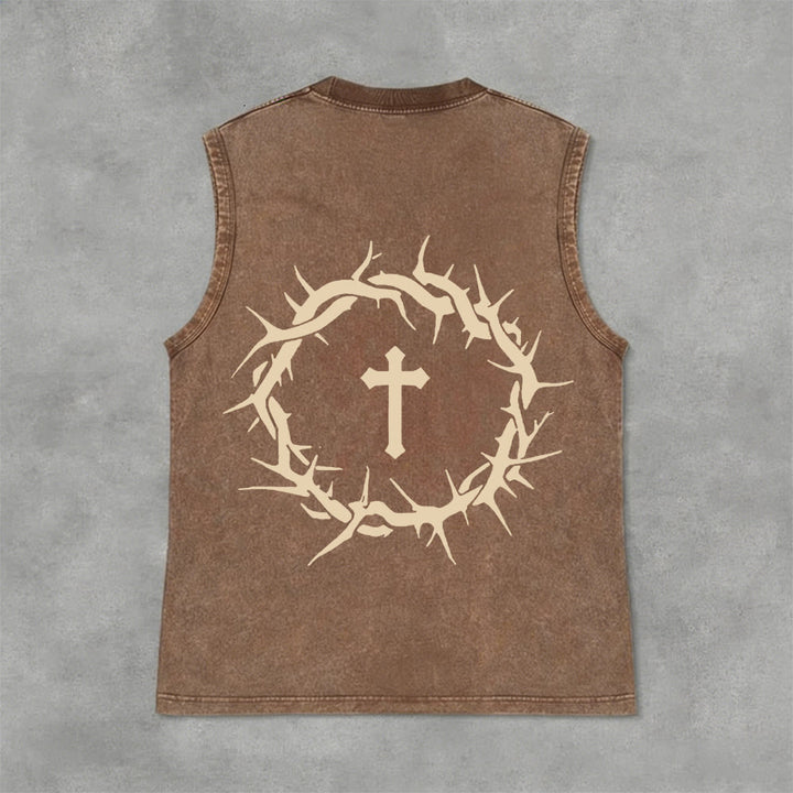 Christianartworkshop Glaube statt Angst Dornenkrone Unisex-Tanktop - image 16