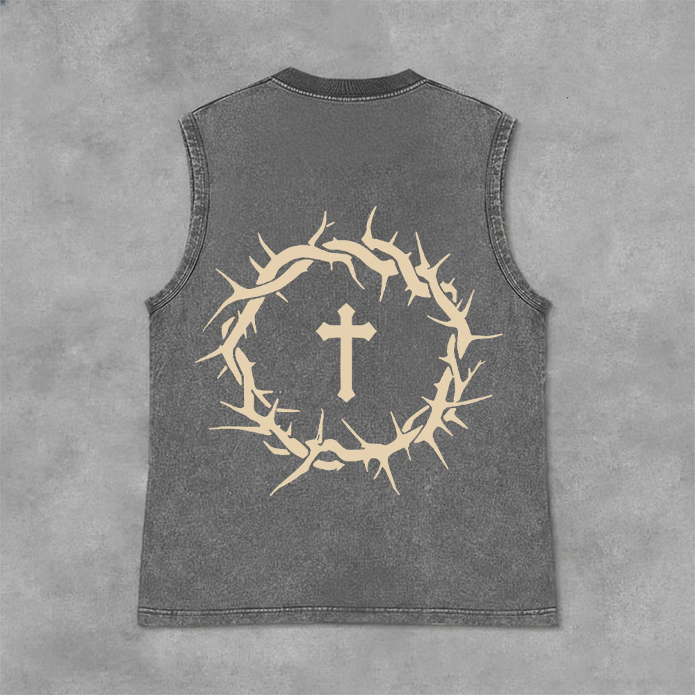 Christianartworkshop Glaube statt Angst Dornenkrone Unisex-Tanktop - image 4