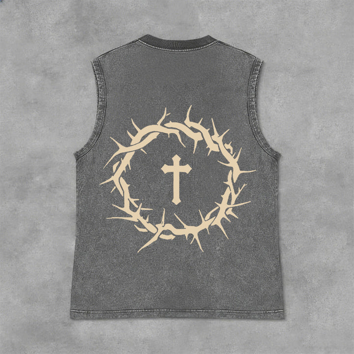 Christianartworkshop Glaube statt Angst Dornenkrone Unisex-Tanktop - image 4