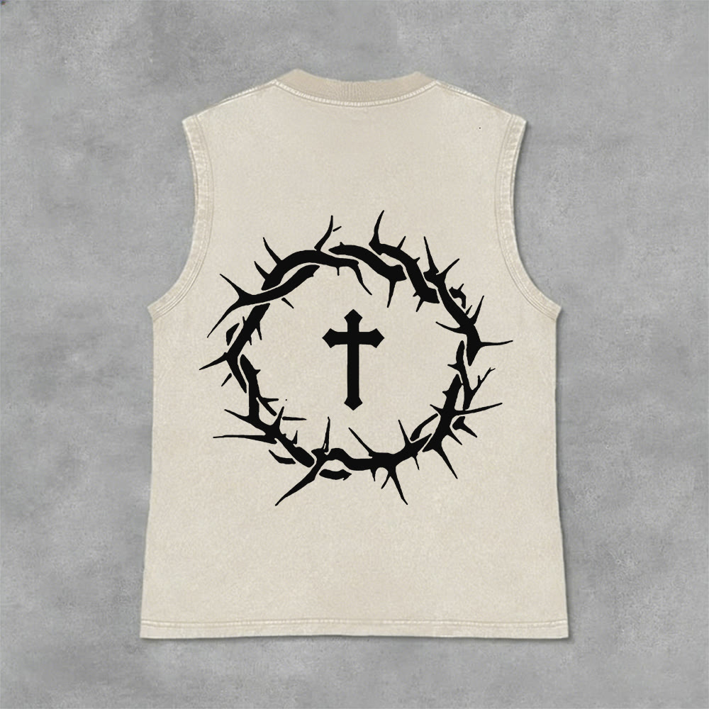 Christianartworkshop Glaube statt Angst Dornenkrone Unisex-Tanktop - image 30