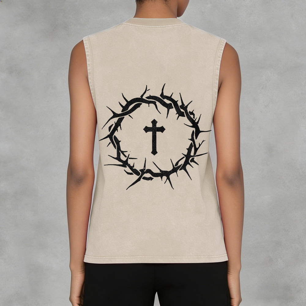 Christianartworkshop Glaube statt Angst Dornenkrone Unisex-Tanktop - image 34