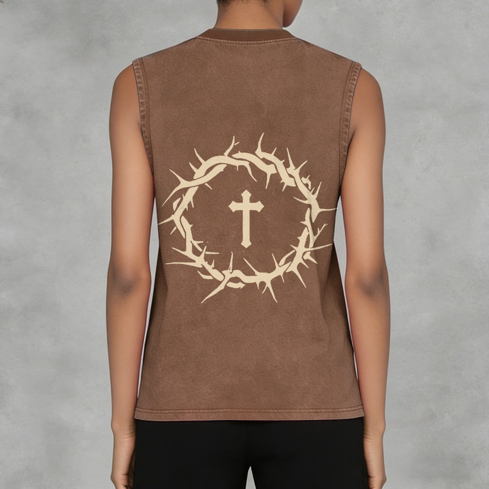 Christianartworkshop Glaube statt Angst Dornenkrone Unisex-Tanktop - image 20