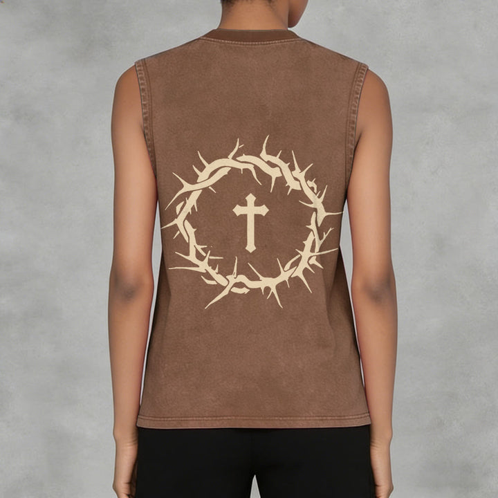 Christianartworkshop Glaube statt Angst Dornenkrone Unisex-Tanktop - image 20