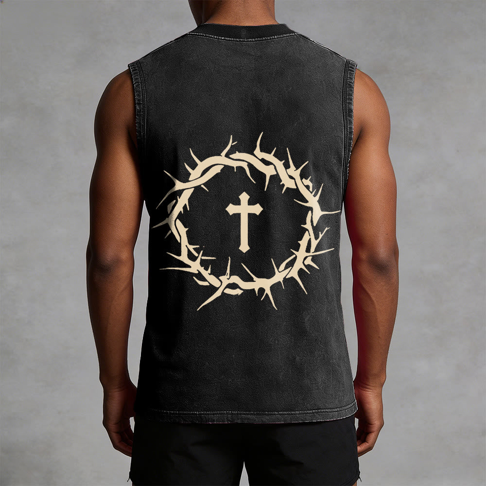 Christianartworkshop Glaube statt Angst Dornenkrone Unisex-Tanktop - image 25
