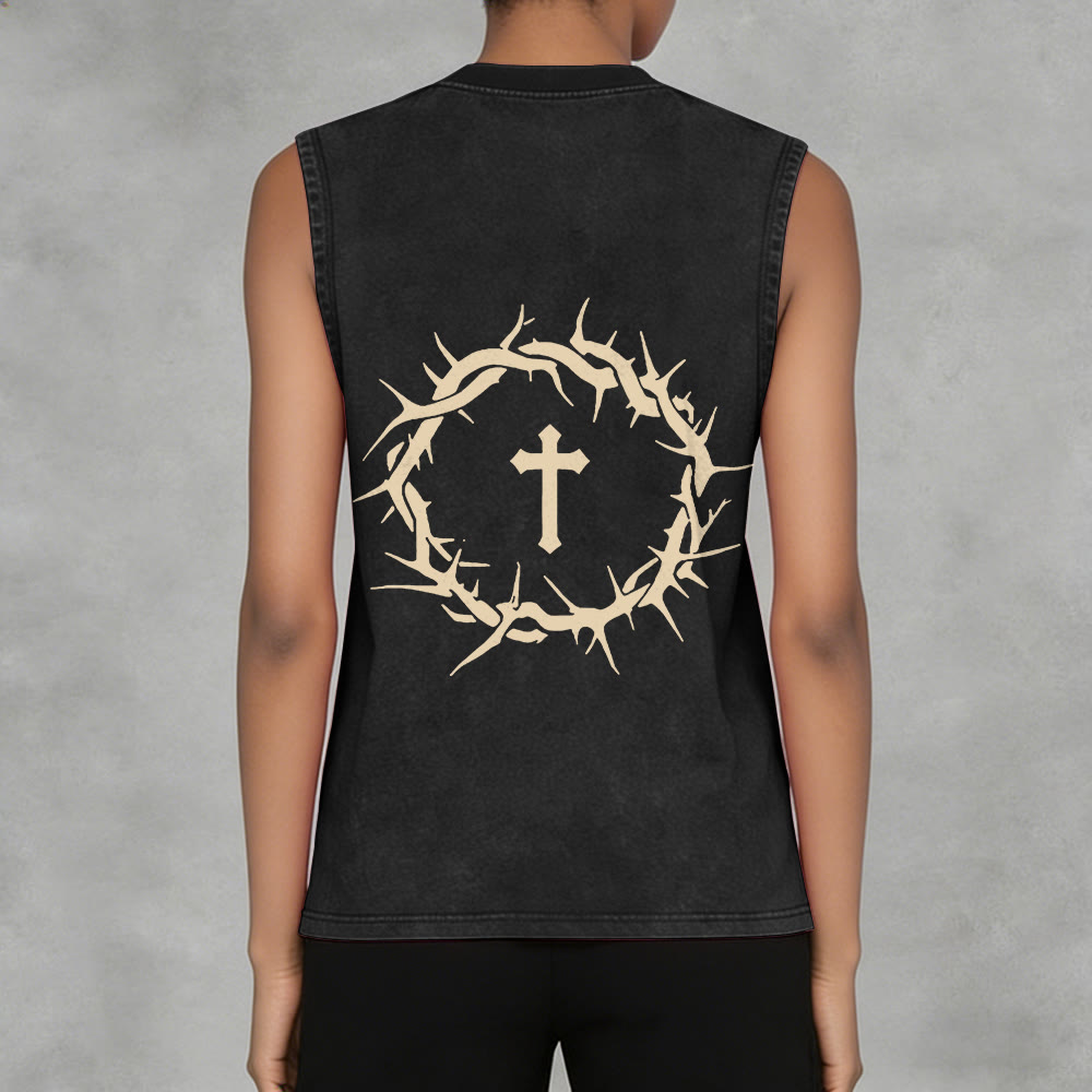 Christianartworkshop Glaube statt Angst Dornenkrone Unisex-Tanktop - image 27