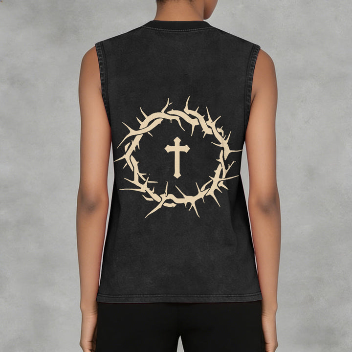 Christianartworkshop Glaube statt Angst Dornenkrone Unisex-Tanktop - image 27