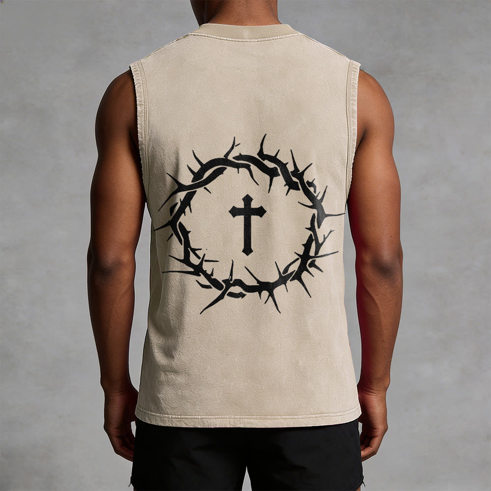 Christianartworkshop Glaube statt Angst Dornenkrone Unisex-Tanktop - image 32