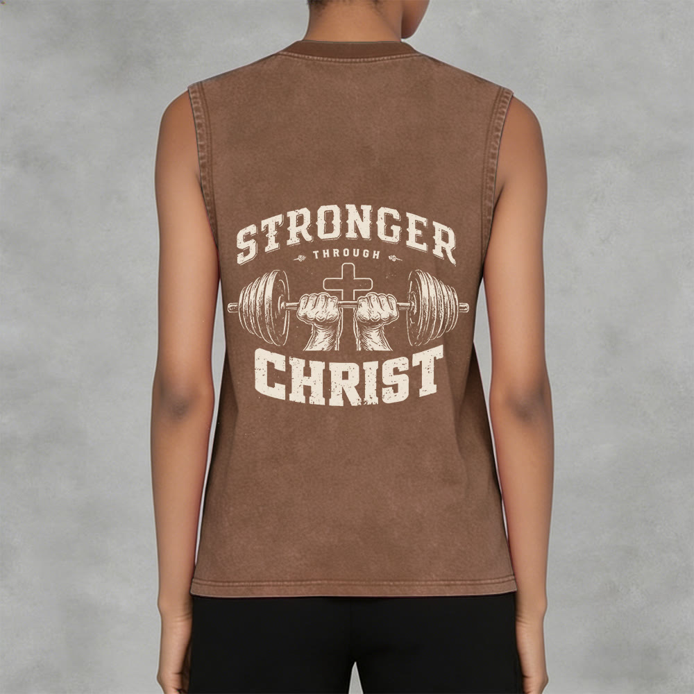 Christianartworkshop „ Stärker durch Christus“ Unisex-Tanktop mit Hantelkreuz - image 5