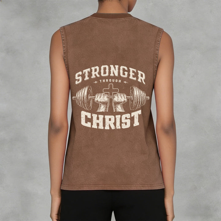 Christianartworkshop „ Stärker durch Christus“ Unisex-Tanktop mit Hantelkreuz - image 5