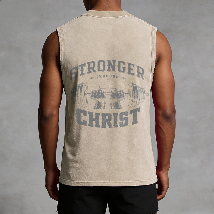Christianartworkshop „ Stärker durch Christus“ Unisex-Tanktop mit Hantelkreuz - image 10