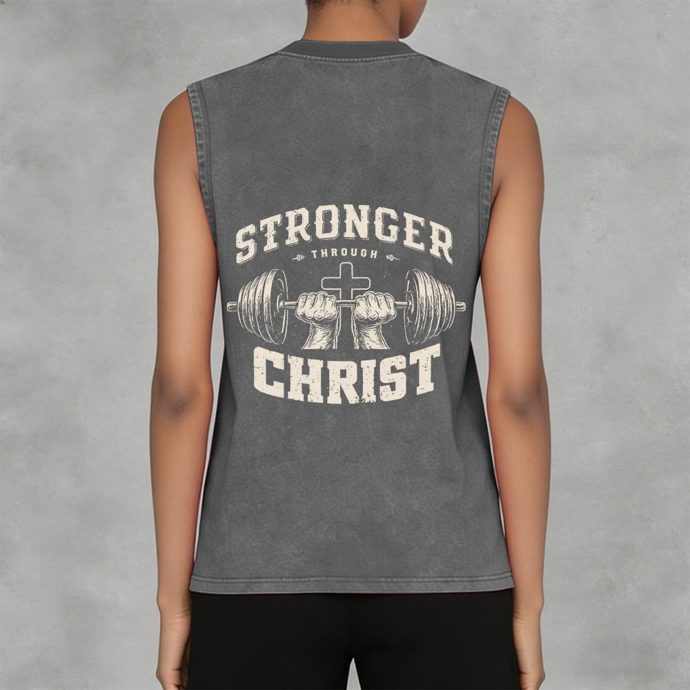 Christianartworkshop „ Stärker durch Christus“ Unisex-Tanktop mit Hantelkreuz - image 2