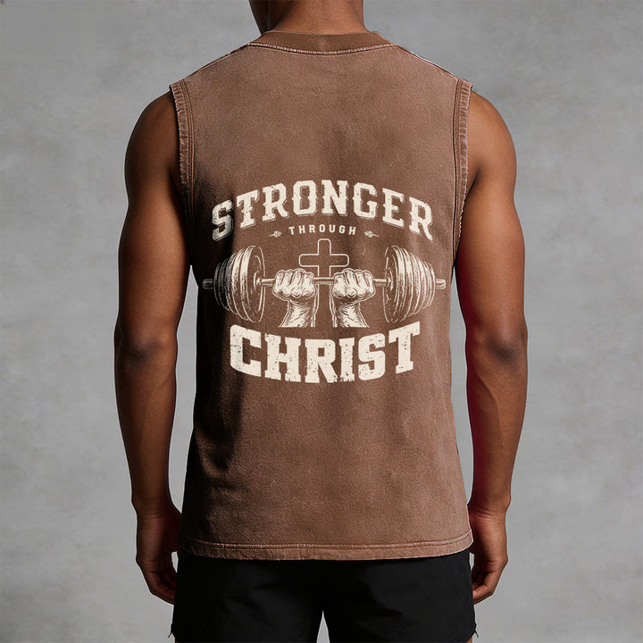 Christianartworkshop „ Stärker durch Christus“ Unisex-Tanktop mit Hantelkreuz - image 4