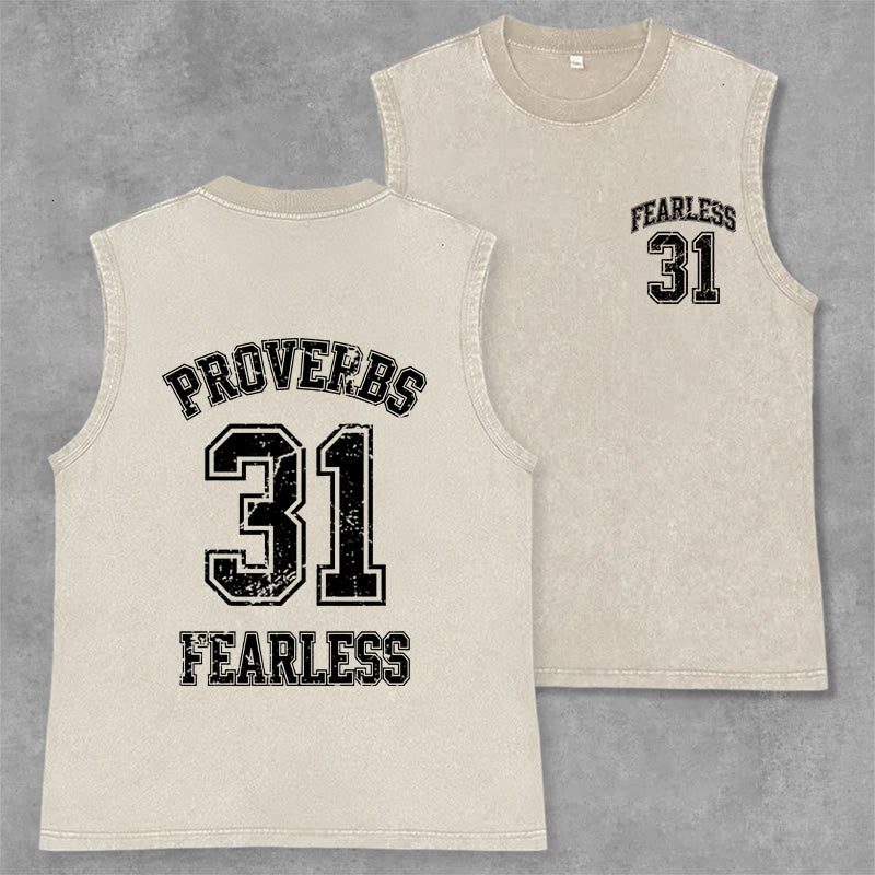 Christianartworkshop Sprüche 31: Furchtloses Unisex-Tanktop im Varsity-Stil (gewaschen) - Beige - 2XL - image 28