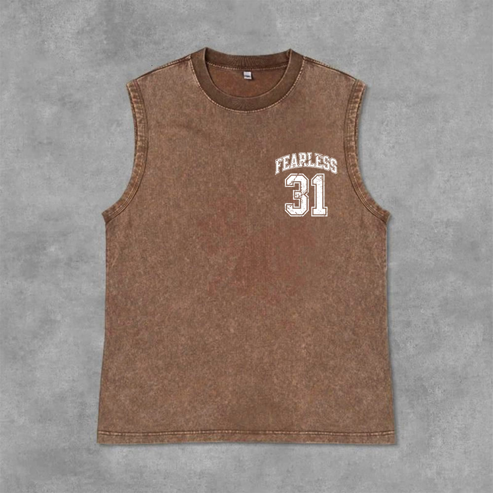 Christianartworkshop Sprüche 31: Furchtloses Unisex-Tanktop im Varsity-Stil (gewaschen) - image 15