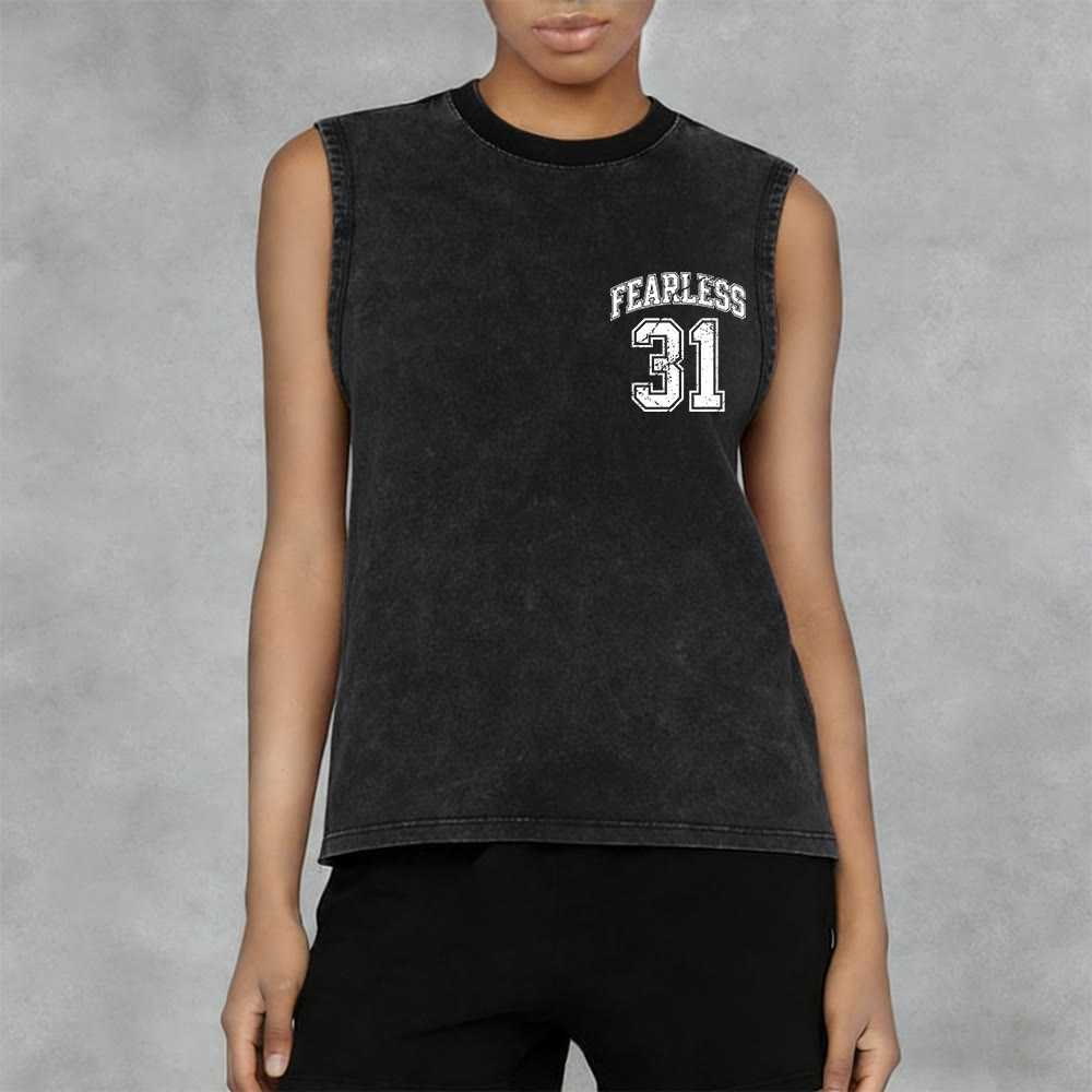 Christianartworkshop Sprüche 31: Furchtloses Unisex-Tanktop im Varsity-Stil (gewaschen) - image 26
