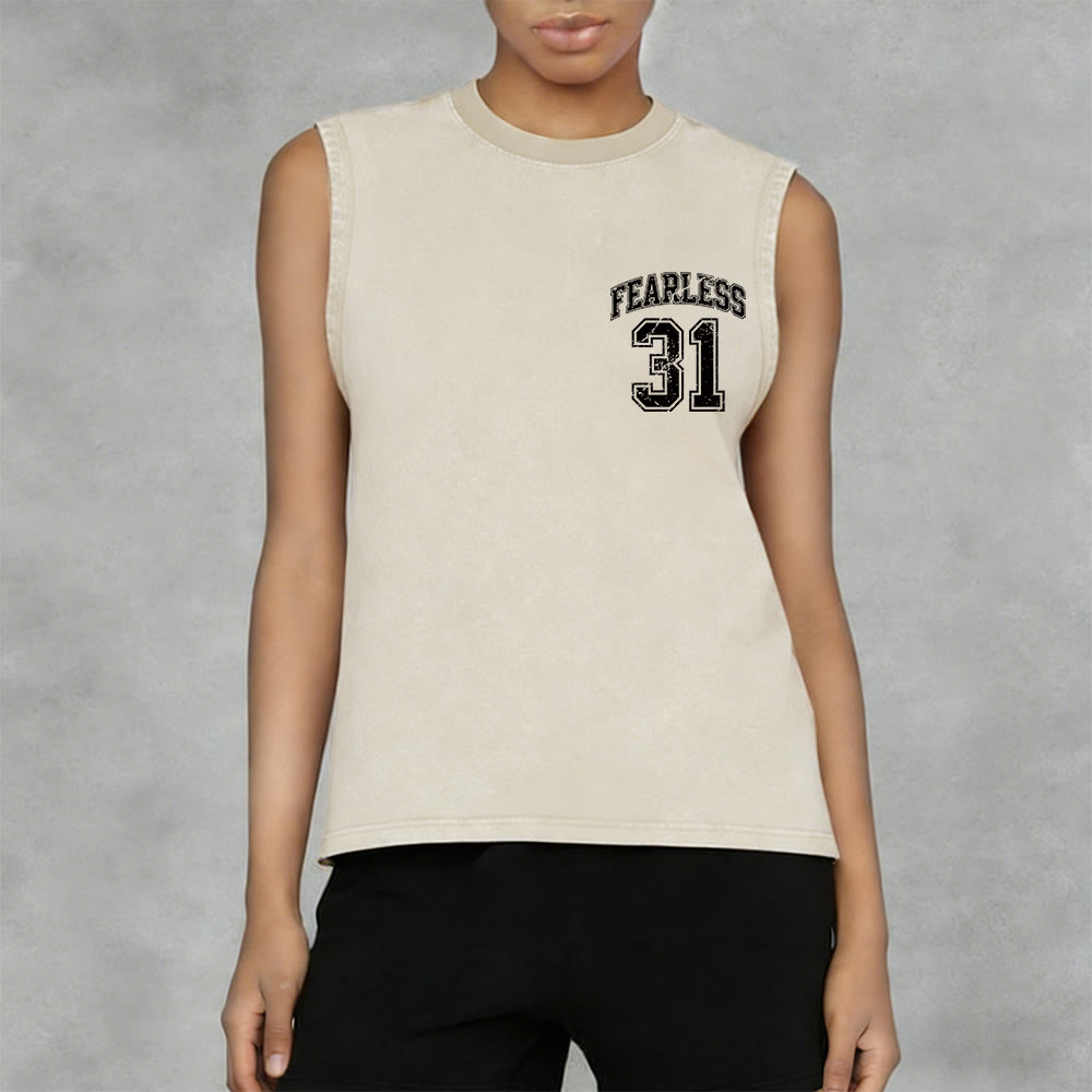 Christianartworkshop Sprüche 31: Furchtloses Unisex-Tanktop im Varsity-Stil (gewaschen) - image 33