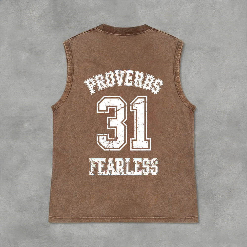 Christianartworkshop Sprüche 31: Furchtloses Unisex-Tanktop im Varsity-Stil (gewaschen) - image 16