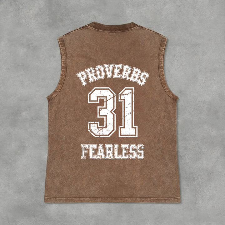 Christianartworkshop Sprüche 31: Furchtloses Unisex-Tanktop im Varsity-Stil (gewaschen) - image 16