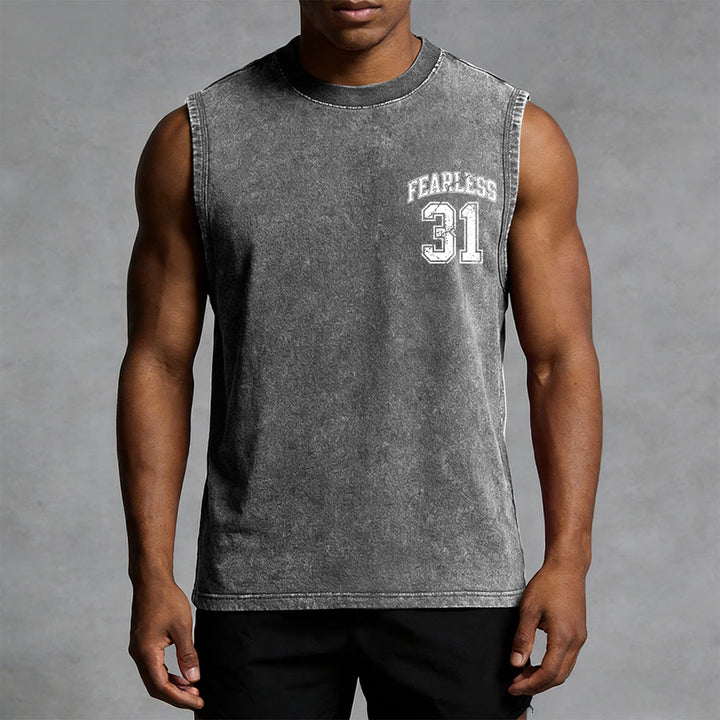 Christianartworkshop Sprüche 31: Furchtloses Unisex-Tanktop im Varsity-Stil (gewaschen) - image 10