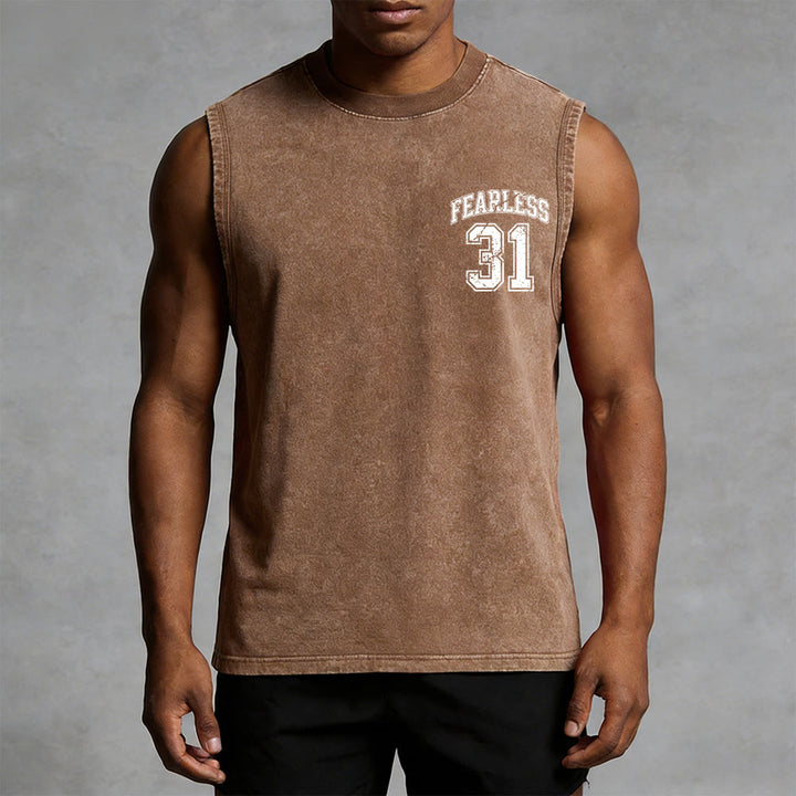 Christianartworkshop Sprüche 31: Furchtloses Unisex-Tanktop im Varsity-Stil (gewaschen) - image 17
