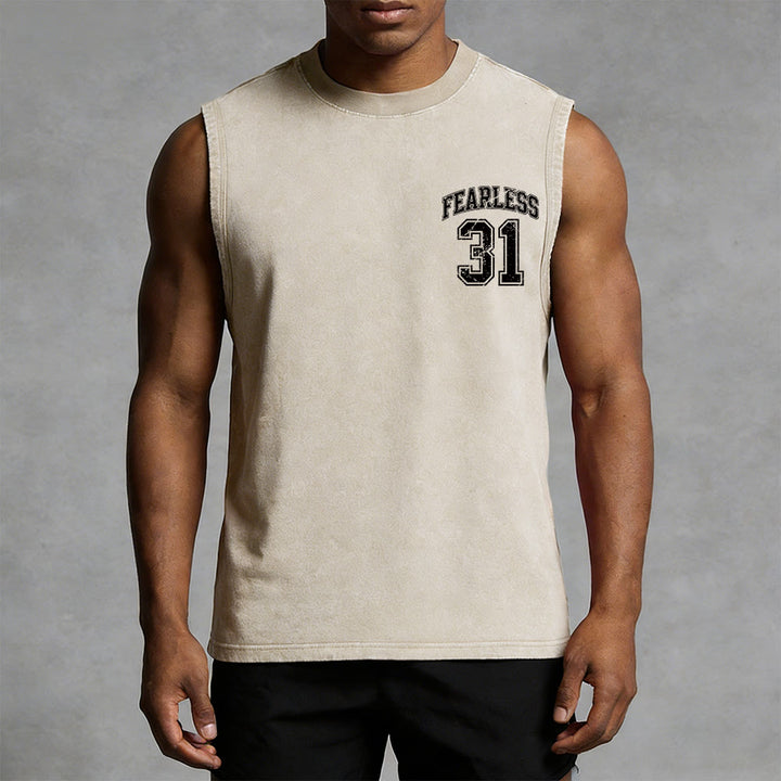 Christianartworkshop Sprüche 31: Furchtloses Unisex-Tanktop im Varsity-Stil (gewaschen) - image 31