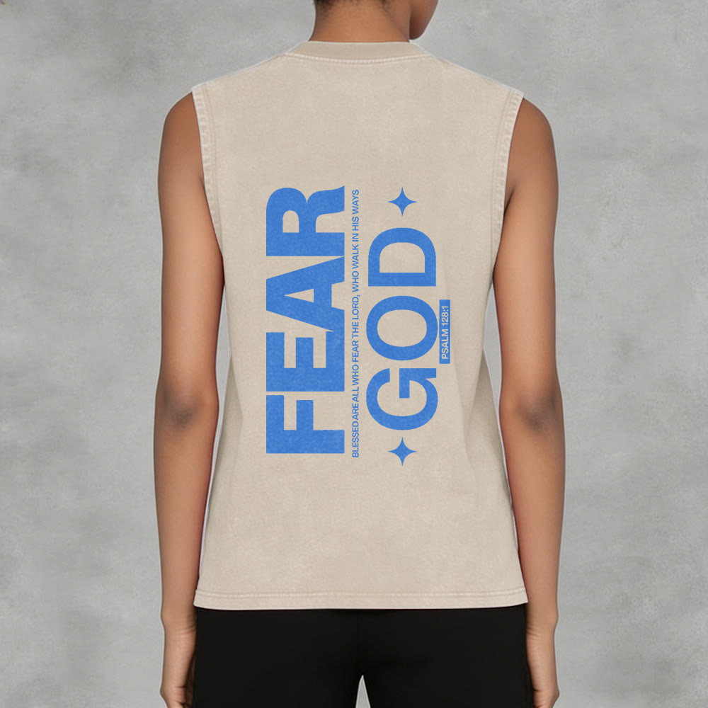 Christianartworkshop Fürchte Gott Psalm 128:1 Unisex-Tanktop (vorgewaschen) - image 2